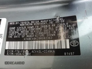 2009 Toyota Camry with VIN 4T4BE46K29R082363, listed as a Copart auction lot 51919955 with 134,024 mi miles and Salvage Title. Bid and sale history available at DreamBid. Image 12.