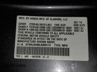 2020 Honda Odyssey Touring with VIN 5FNRL6H88LB009174, listed as a Copart auction lot 86636264 with 67,491 mi miles and Salvage Title. Bid and sale history available at DreamBid. Image 14.