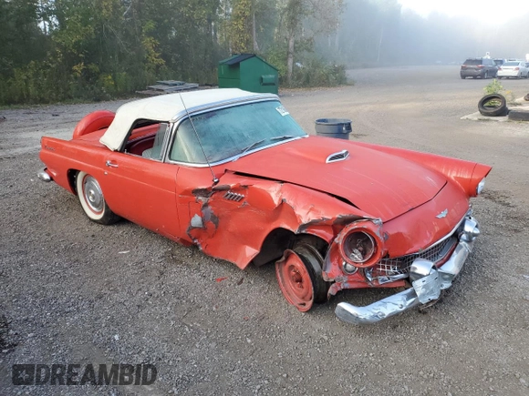 1956 Ford Thunderbird with VIN P6FH249214, listed as a Copart auction lot 72166474 with 91,315 mi miles and Clean Title. Bid and sale history available at DreamBid. Image 4.