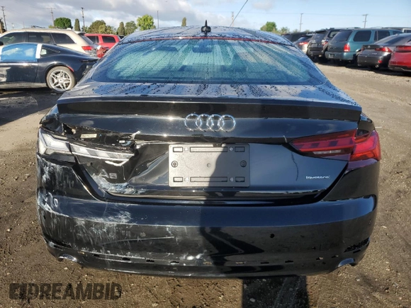 2024 Audi A5 Sportback S line Premium z VIN WAUDACF58RA004479, wystawiony jako Copart lot #48067125 z przebiegiem 5 952 mil mil oraz Szkoda całkowita • Salvage title. Historia ofert i sprzedaży dostępna na DreamBid. Obrazek 6.