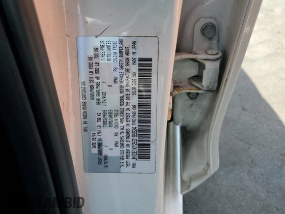 2014 Mazda 2 Sport with VIN JM1DE1KY2E0185624, listed as a Copart auction lot 50622285 with 73,590 mi miles and Salvage Title. Bid and sale history available at carsss.com. Image 12.