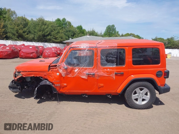 2019 Jeep Wrangler Unlimited Sahara with VIN 1C4HJXEGXKW579982, listed as a IAAI auction lot 42167111 with 98,243 mi miles and . Bid and sale history available at DreamBid. Image 15.