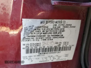 2005 Mercury Montego Luxury z VIN 1MEFM40125G601261, wystawiony jako Copart lot #88334305 z przebiegiem Nie podano mil oraz Szkoda całkowita • Salvage title. Historia ofert i sprzedaży dostępna na DreamBid. Obrazek 12.