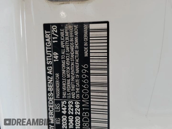 2021 Mercedes-Benz C 300 с VIN W1KWJ8DB1MG066996, выставлен на аукционе Copart как лот 66301354 с пробегом 58 055 миль миль и Списание • Salvage title. История ставок и продаж доступна на DreamBid. Изображение 12.