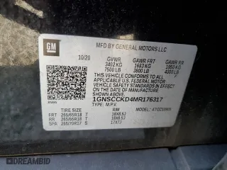 2021 Chevrolet Suburban LT with VIN 1GNSCCKD4MR176317, listed as a Copart auction lot 46689235 with 0 mi miles and Salvage Title. Bid and sale history available at carsss.com. Image 15.