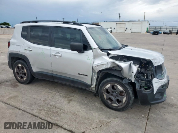2018 Jeep Renegade Sport with VIN ZACCJAAB4JPG90198, listed as a Copart auction lot 54666365 with 100,561 mi miles and Salvage Title. Bid and sale history available at DreamBid. Image 4.