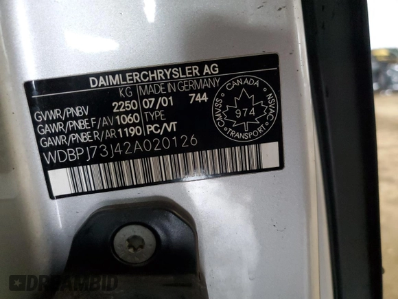 2002 Mercedes-Benz CL AMG z VIN WDBPJ73J42A020126, wystawiony jako Copart lot #45150895 z przebiegiem 115 369 mil mil oraz Szkoda całkowita • Salvage title. Historia ofert i sprzedaży dostępna na DreamBid. Obrazek 12.