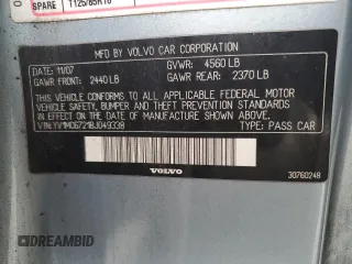 2008 Volvo C70 with VIN YV1MC67218J049338, listed as a Copart auction lot 50993735 with 187,924 mi miles and Salvage Title. Bid and sale history available at carsss.com. Image 12.