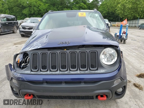 2017 Jeep Renegade Trailhawk z VIN ZACCJBCB2HPF59817, wystawiony jako Copart lot #61259205 z przebiegiem 75 899 mil mil oraz Szkoda całkowita • Salvage title. Historia ofert i sprzedaży dostępna na DreamBid. Obrazek 5.