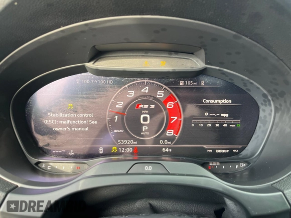 2019 Audi RS 3 с VIN WUABWGFF6KA905869, выставлен на аукционе Copart как лот 47229205 с пробегом 53 920 миль миль и На запчасти • Non repairable. История ставок и продаж доступна на DreamBid. Изображение 9.