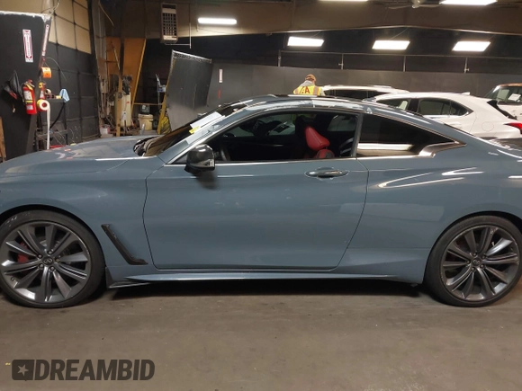 2022 Infiniti Q60 Red Sport 400 with VIN JN1FV7LL4NM681132, listed as a IAAI auction lot 40733343 with 14,309 mi miles and . Bid and sale history available at DreamBid. Image 14.