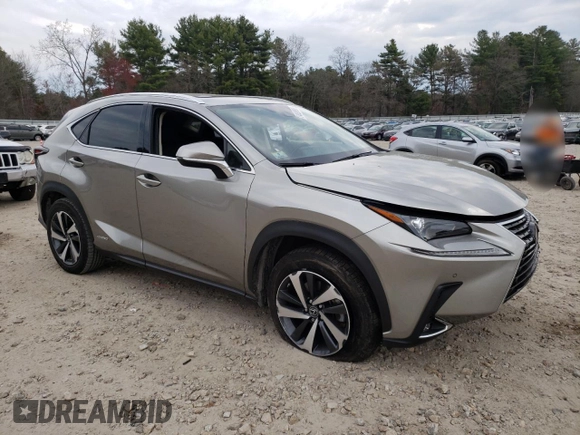 2021 Lexus NX 300h z VIN JTJGJRDZXM2165909, wystawiony jako Copart lot #54628565 z przebiegiem 23 990 mil mil oraz Szkoda całkowita • Salvage title. Historia ofert i sprzedaży dostępna na DreamBid. Obrazek 4.
