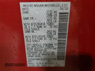 2018 Nissan Pathfinder SL z VIN 5N1DR2MMXJC656198, wystawiony jako Copart lot #85057734 z przebiegiem 144 725 mil mil oraz Szkoda całkowita • Salvage title. Historia ofert i sprzedaży dostępna na DreamBid. Obrazek 15.