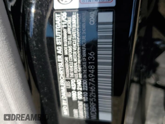 2007 Mercedes-Benz C 230 Sport with VIN WDBRF52H67A948136, listed as a Copart auction lot 62162335 with Not provided miles and Salvage title. Bid and sale history available at DreamBid. Image 12.