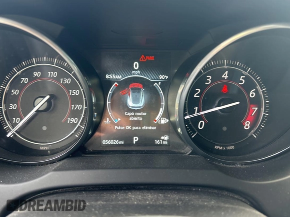 2017 Jaguar F-Type Premium with VIN SAJWA6AT3H8K37941, listed as a Copart auction lot 56787715 with 56,026 mi miles and Salvage Title. Bid and sale history available at DreamBid. Image 8.
