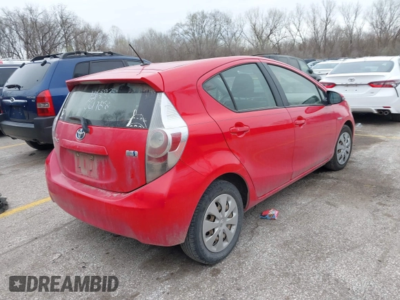 2014 Toyota Prius One with VIN JTDKDTB34E1561728, listed as a IAAI auction lot 41851437 with 111,996 mi miles and . Bid and sale history available at DreamBid. Image 4.