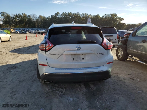 2018 Nissan Murano Platinum with VIN 5N1AZ2MH1JN152343, listed as a Copart auction lot 88139565 with 70,822 mi miles and Salvage Title. Bid and sale history available at carsss.com. Image 6.