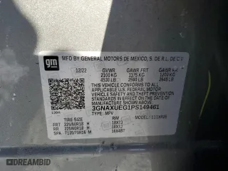 2023 Chevrolet Equinox LT with VIN 3GNAXUEG1PS149461, listed as a Copart auction lot 45221545 with 52,331 mi miles and Salvage Title. Bid and sale history available at carsss.com. Image 13.
