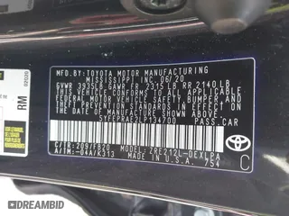 2020 Toyota Corolla LE with VIN 5YFEPRAE2LP134700, listed as a IAAI auction lot 41762037 with 46,698 mi miles. Bid and sale history available at carsss.com. Image 9.