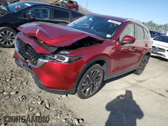 2022 Mazda CX-5 S Premium Plus with VIN JM3KFBEM8N0539513, listed as a Copart auction lot 49634785 with 14,760 mi miles and Salvage Title. Bid and sale history available at carsss.com. Image 1.