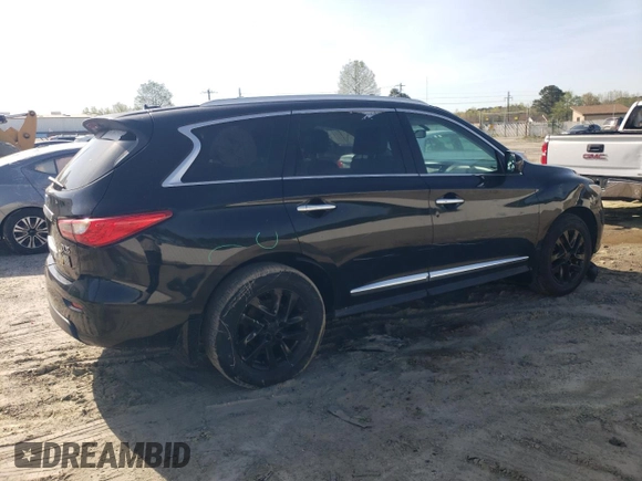 2013 Infiniti JX35 with VIN 5N1AL0MN0DC328195, listed as a Copart auction lot 51156465 with 217,380 mi miles and Salvage Title. Bid and sale history available at carsss.com. Image 3.