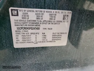 2015 Chevrolet Silverado 1500 LT with VIN 3GCPCREH3FG247400, listed as a Copart auction lot 48328875 with 122,400 mi miles and Salvage Title. Bid and sale history available at carsss.com. Image 14.