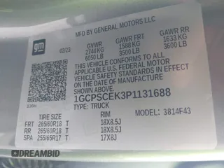 2023 Chevrolet Colorado 2WD LT с VIN 1GCPSCEK3P1131688, выставлен на аукционе IAAI как лот 42396507 с пробегом 21 621 миль миль и . История ставок и продаж доступна на DreamBid. Изображение 9.