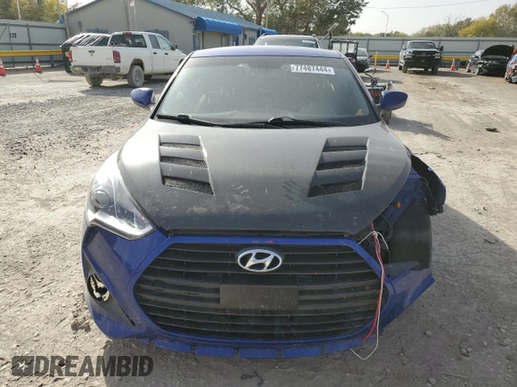 2014 Hyundai Veloster Turbo with VIN KMHTC6AE8EU201724, listed as a Copart auction lot 77487444 with 163,334 mi miles and Salvage Title. Bid and sale history available at carsss.com. Image 5.