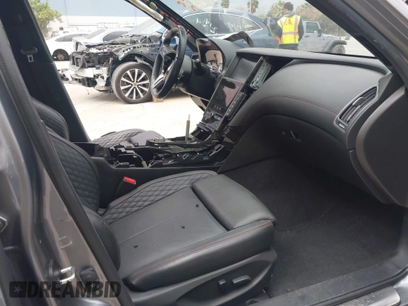 2019 Infiniti Q50 RED SPORT 400 with VIN JN1FV7AP4KM760849, listed as a IAAI auction lot 41774280 with 81,640 mi miles. Bid and sale history available at carsss.com. Image 5.