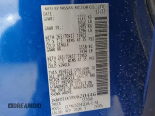 2024 Nissan Frontier SV with VIN 1N6ED1EK5RN620446, listed as a Copart auction lot 57661665 with 6,270 mi miles and Salvage title. Bid and sale history available at DreamBid. Image 12.