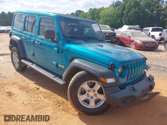 2020 Jeep Wrangler Unlimited Sport z VIN 1C4HJXDG4LW331133, wystawiony jako IAAI lot #42154246 z przebiegiem 87 668 mil mil oraz . Historia ofert i sprzedaży dostępna na DreamBid. Obrazek 1.