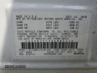2011 Mitsubishi Galant FE с VIN 4A32B2FF4BE005246, выставлен на аукционе Copart как лот 55412995 с пробегом 142 846 миль миль и Списание • Salvage title. История ставок и продаж доступна на DreamBid. Изображение 12.