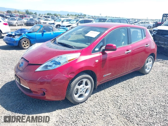 2012 Nissan LEAF SL with VIN JN1AZ0CP0CT025747, listed as a IAAI auction lot 42021121 with 50,344 mi miles. Bid and sale history available at carsss.com. Image 2.