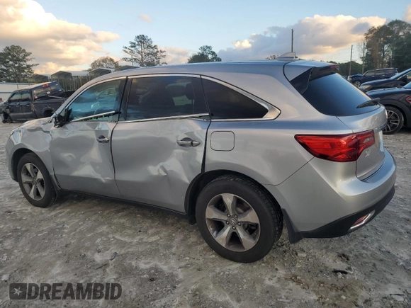 2016 Acura MDX with VIN 5FRYD3H27GB012087, listed as a Copart auction lot 81329714 with 130,576 mi miles and Salvage Title. Bid and sale history available at carsss.com. Image 2.