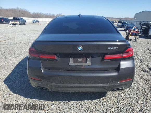 2021 BMW 5 Series 540i with VIN WBA53BJ09MCG05923, listed as a Copart auction lot 48312385 with 41,989 mi miles and Salvage Title. Bid and sale history available at DreamBid. Image 6.