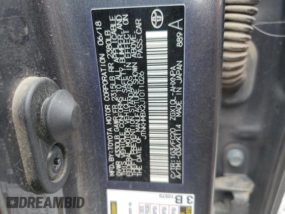 2018 Toyota C-HR XLE z VIN JTNKHMBX2J1011026, wystawiony jako Copart lot #54720135 z przebiegiem 63 614 mil mil oraz Szkoda całkowita • Salvage title. Historia ofert i sprzedaży dostępna na DreamBid. Obrazek 13.