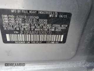 2015 Subaru Impreza 2.0i with VIN JF1GPAA65F9269270, listed as a Copart auction lot 88978045 with 108,580 mi miles and Salvage title. Bid and sale history available at DreamBid. Image 13.