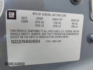 2009 Pontiac G6 1SB z VIN 1G2ZJ57K494248304, wystawiony jako IAAI lot #41649899 z przebiegiem 144 015 mil mil oraz . Historia ofert i sprzedaży dostępna na DreamBid. Obrazek 9.