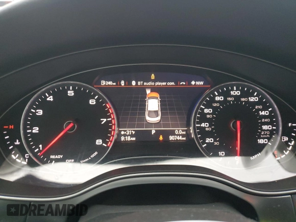 2016 Audi A7 3.0 Premium Plus with VIN WAUWGAFC9GN012848, listed as a Copart auction lot 37325264 with 90,744 mi miles. Bid and sale history available at carsss.com. Image 9.