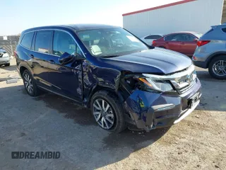 2021 Honda Pilot EX-L with VIN 5FNYF6H5XMB019411, listed as a IAAI auction lot 41756016 with 55,558 mi miles. Bid and sale history available at carsss.com. Image 1.