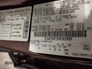 2017 Ford Fusion SE with VIN 3FA6P0H72HR282909, listed as a IAAI auction lot 41570558 with 122,444 mi miles. Bid and sale history available at carsss.com. Image 9.