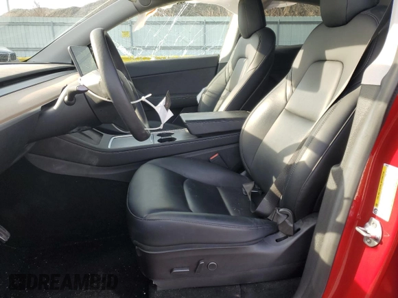 2021 Tesla Model Y Long Range with VIN 5YJYGDEE6MF258475, listed as a Copart auction lot 51347335 with 0 mi miles and Salvage Title. Bid and sale history available at carsss.com. Image 7.