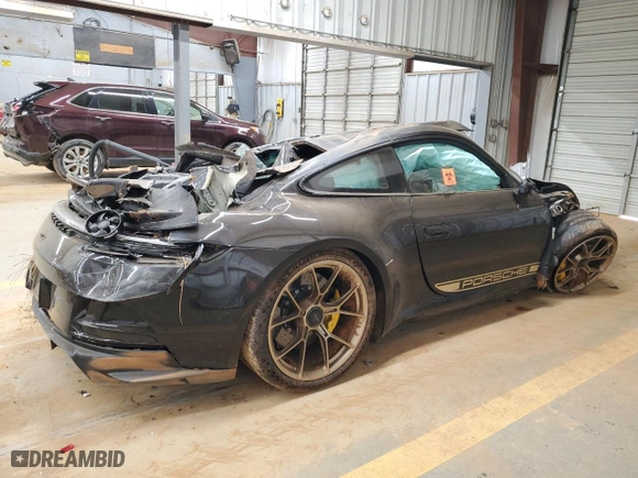 2022 Porsche 911 GT3 with VIN WP0AC2A99NS268836, listed as a Copart auction lot 86143984 with 0 mi miles and Salvage Title. Bid and sale history available at carsss.com. Image 3.