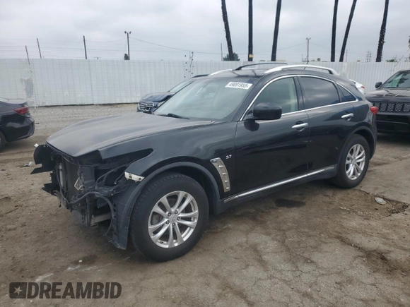 2014 Infiniti QX70 with VIN JN8CS1MW0EM412578, listed as a Copart auction lot 49091955 with 157,580 mi miles and Salvage title. Bid and sale history available at DreamBid. Image 1.