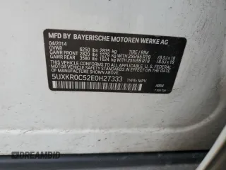 2014 BMW X5 xDrive35i with VIN 5UXKR0C52E0H27333, listed as a Copart auction lot 43333435 with 170,053 mi miles and Clean Title. Bid and sale history available at carsss.com. Image 12.