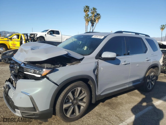 2025 Honda Pilot Touring with VIN 5FNYG2H73SB016693, listed as a Copart auction lot 46494165 with 1,259 mi miles and Salvage Title. Bid and sale history available at carsss.com. Image 1.