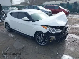 2016 Hyundai Veloster Turbo with VIN KMHTC6AE6GU275727, listed as a IAAI auction lot 41743920 with 94,893 mi miles. Bid and sale history available at carsss.com. Image 1.