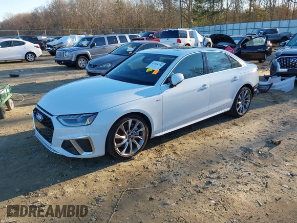 2021 Audi A4 S line Premium Plus with VIN WAUEAAF4XMA038044, listed as a IAAI auction lot 41354276 with 19,726 mi miles and . Bid and sale history available at DreamBid. Image 19.