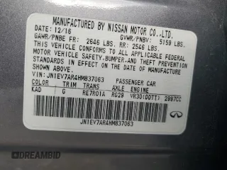 2017 Infiniti Q50 3.0t Signature Edition with VIN JN1EV7AR4HM837063, listed as a Copart auction lot 82882464 with 101,291 mi miles and Salvage Title. Bid and sale history available at carsss.com. Image 12.