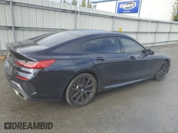2021 BMW 8 Series M850i with VIN WBAGV8C01MCF46837, listed as a Copart auction lot 84396514 with 45,688 mi miles and Salvage Title. Bid and sale history available at DreamBid. Image 3.